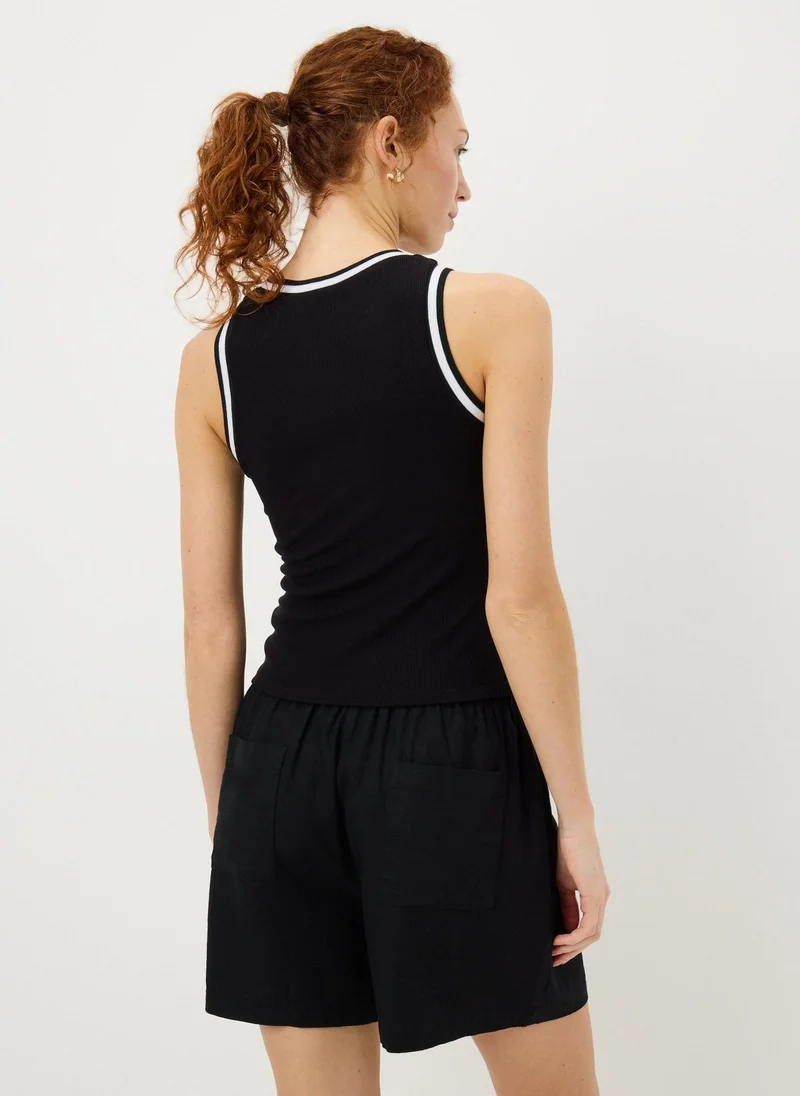 Matalan Black Black Linen Blend Shorts for Women | Best Price UAE